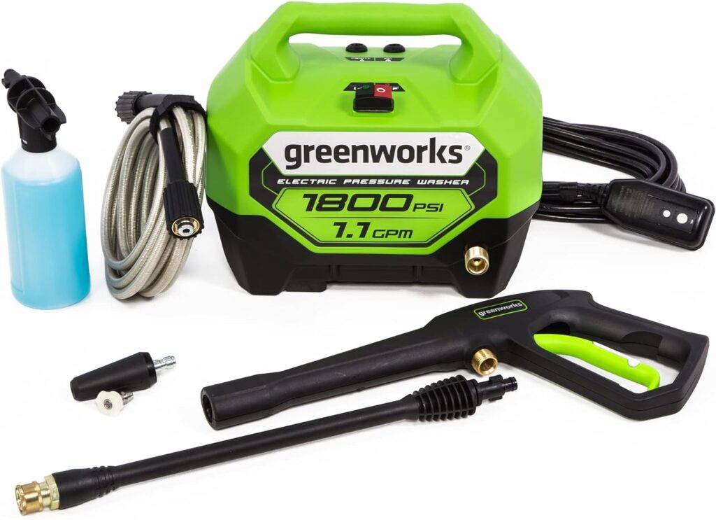 Greenworks 1800 PSI (1.1 GPM) Electric Pressure Washer PWMA Certified