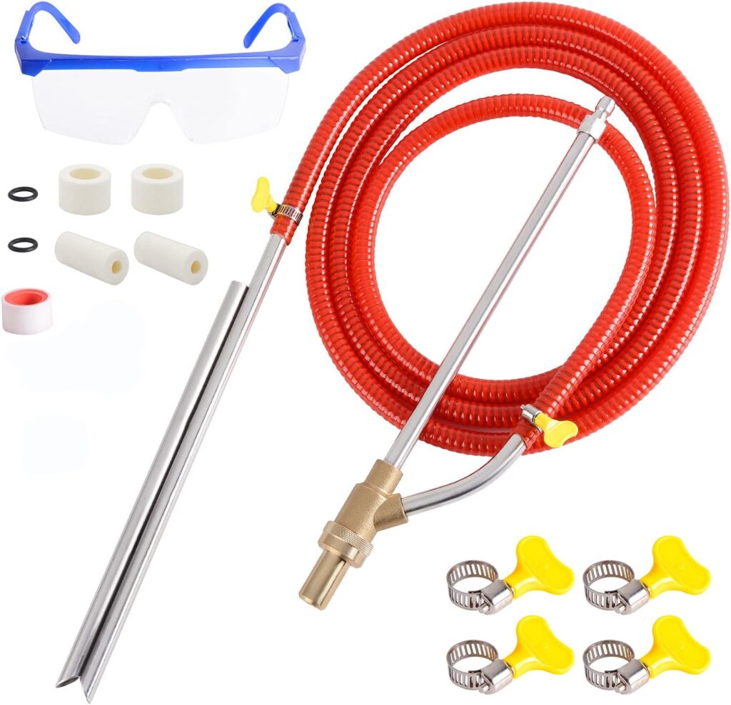 Rdutuok Pressure Washer Sandblasting Kit,Sand blaster for pressure washer with Replacement Nozzle Tips,Protect Glasses,1/4 Inch Quick Disconnect 5000 PSI for Abrasive Cleaning