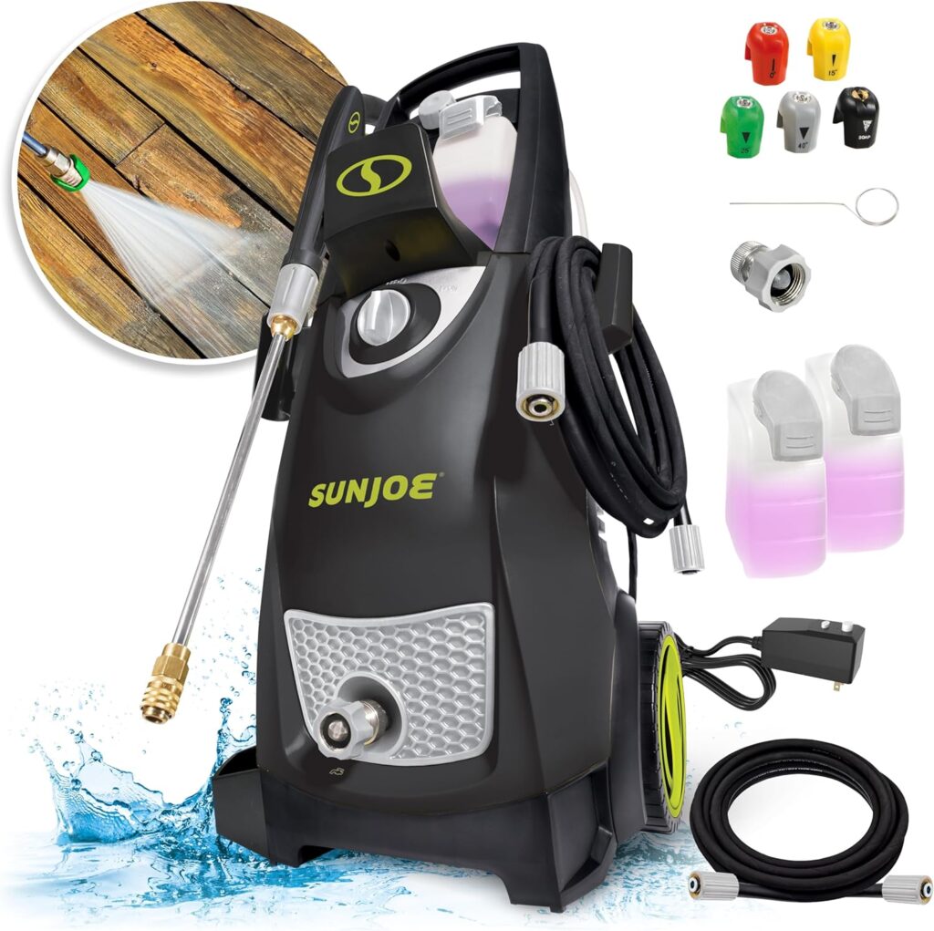 Sun Joe SPX3000 Electric Pressure Washer, 2030 PSI | 1.2 GPM Rated Flow | Dual Detergent Tanks | Ideal for Cars/Fences/RVs/ATVs/Patios/Sidewalk